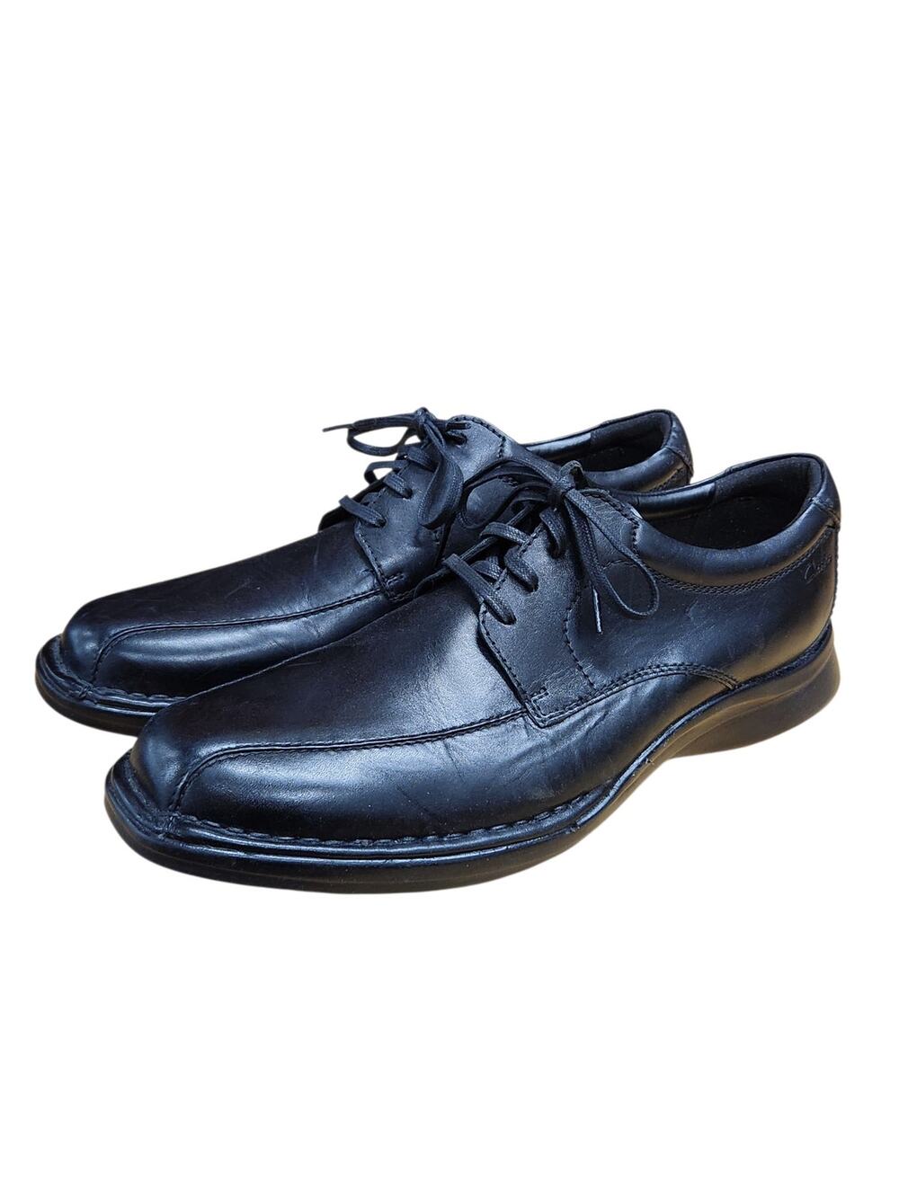 Clarks Collection Kempton Black Leather Lace Up Oxford Dress Shoes Men's Size 11